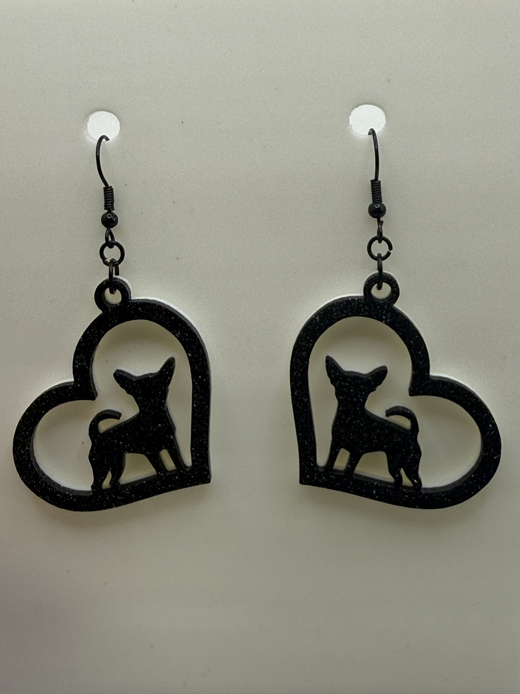 Heart with Chihuahua Earrings - two tone BASIC COLORS