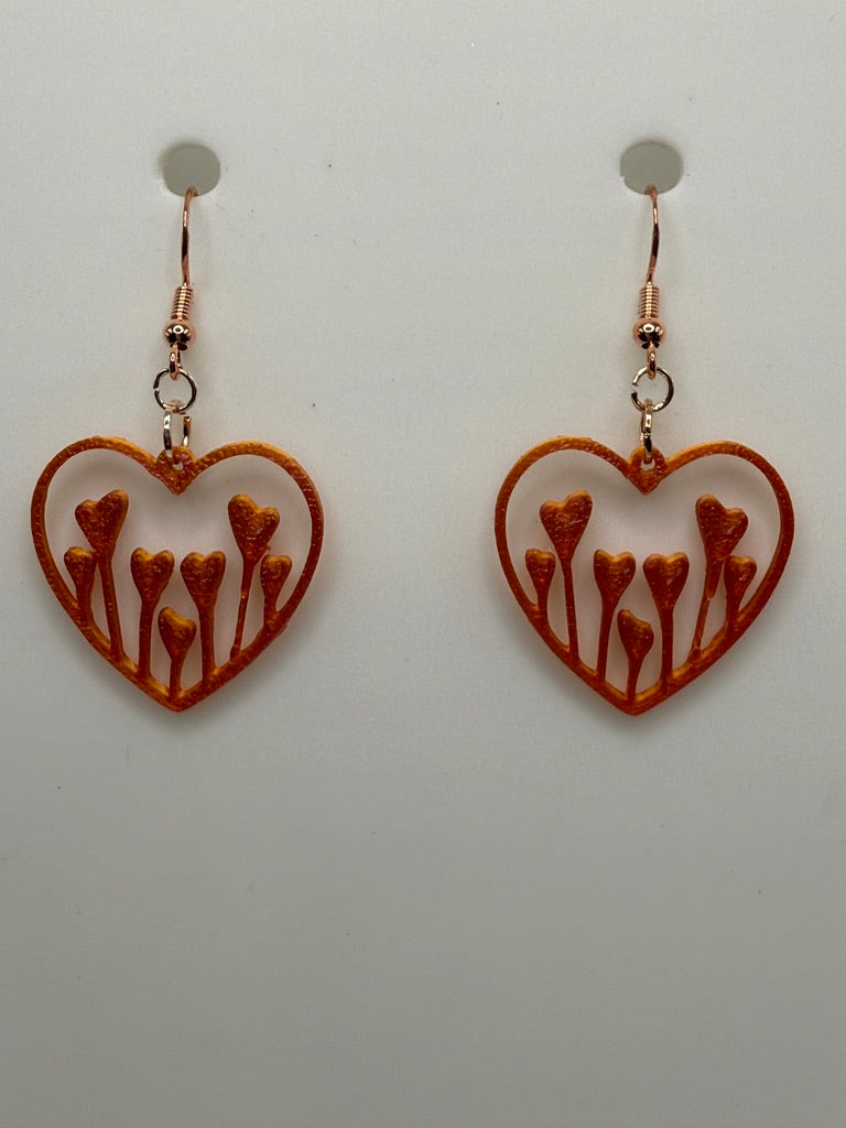 Heart Earrings with flowers CLICK TO SEE COLOR OPTIONS