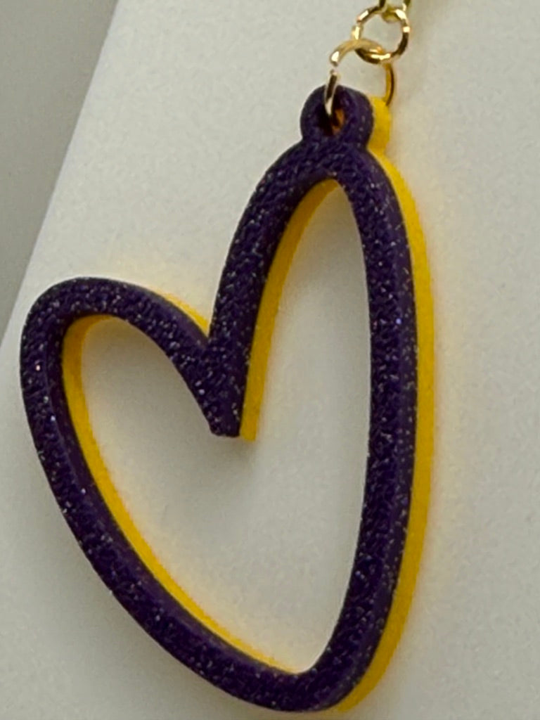 Heart Outline Earrings - two tone BASIC COLORS