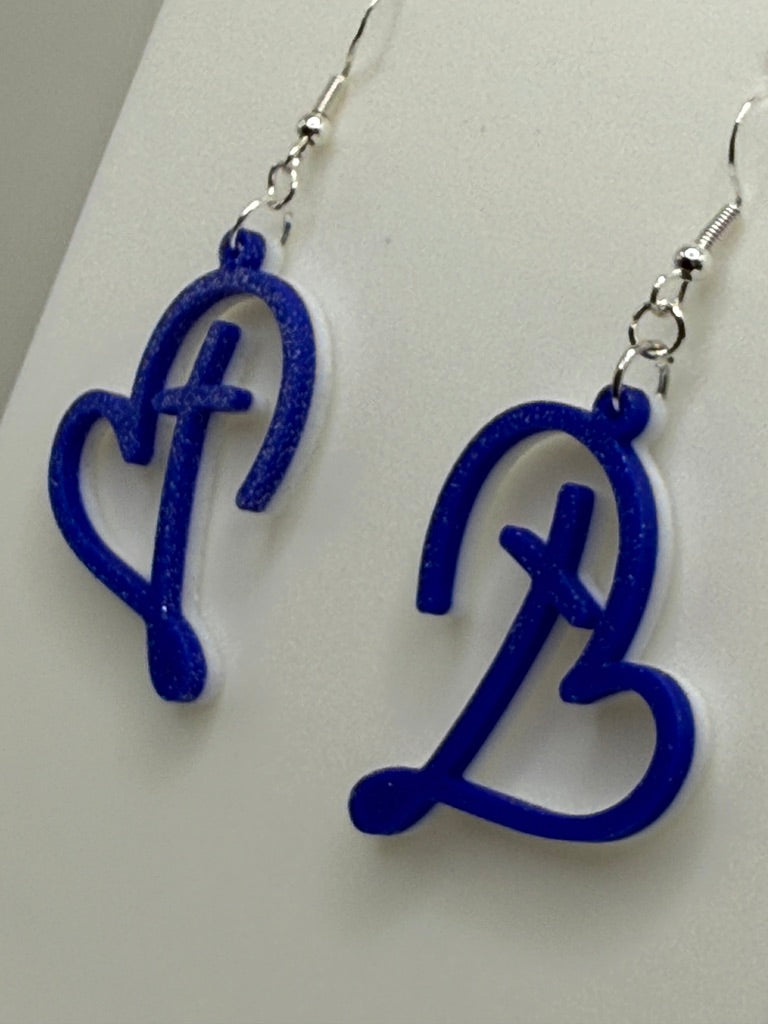 Heart with Cross Earrings - two tone BASIC COLORS