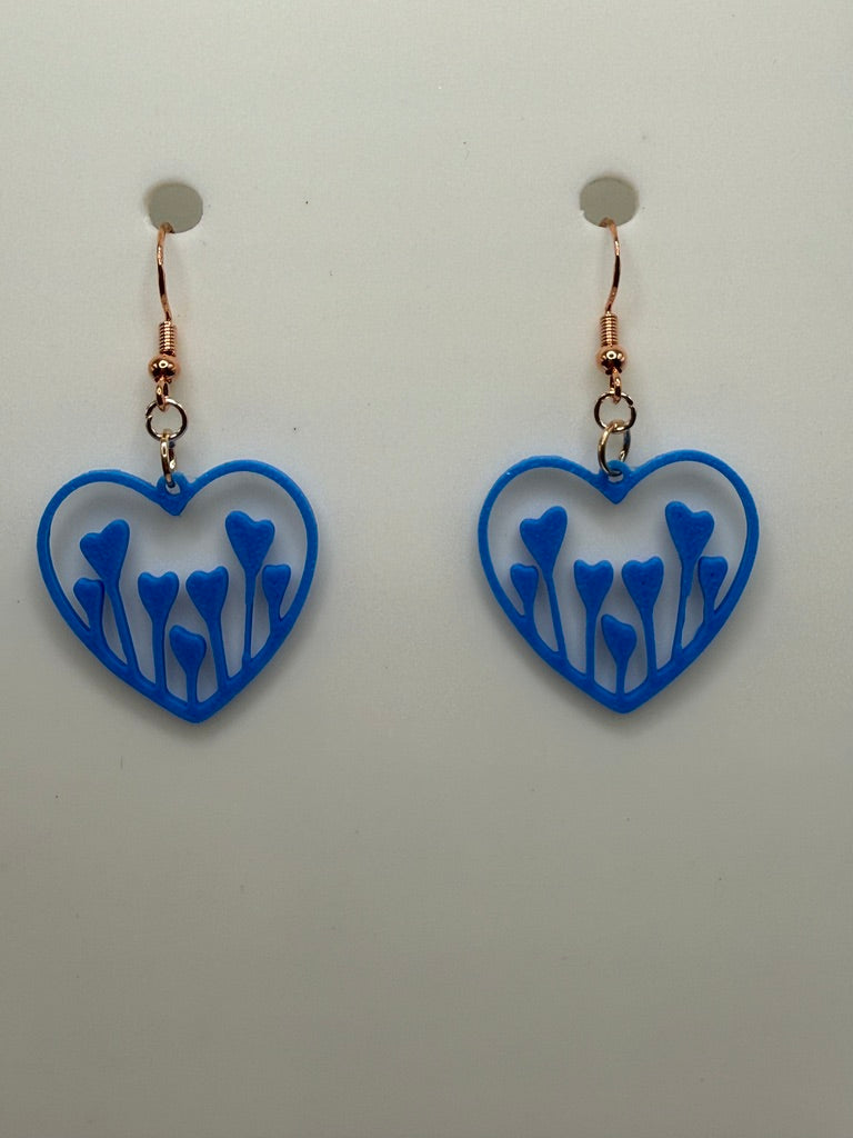 Heart Earrings with flowers CLICK TO SEE COLOR OPTIONS