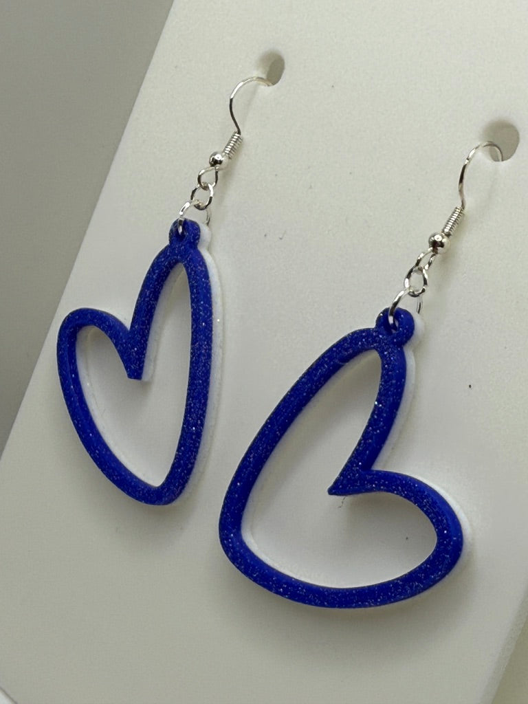 Heart Outline Earrings - two tone BASIC COLORS