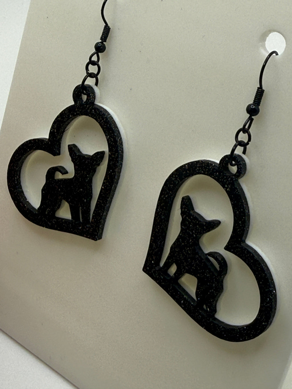 Heart with Chihuahua Earrings - two tone BASIC COLORS