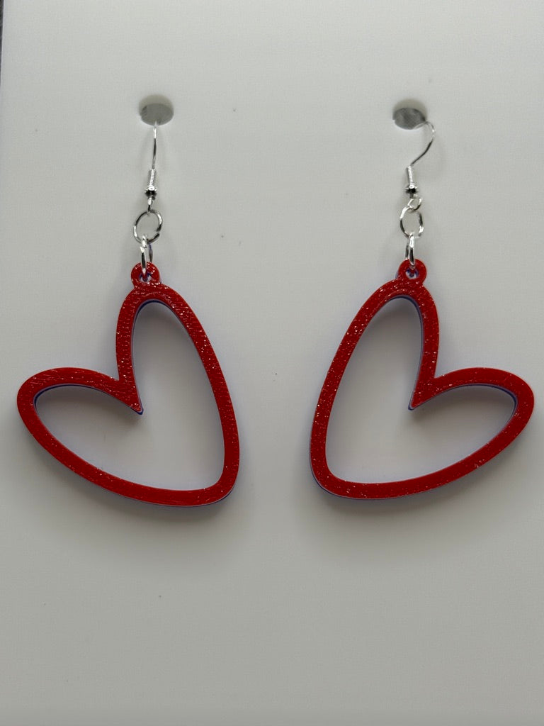 Red, White, Blue Heart Outline