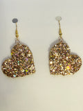 Vinyl Glitter Heart Earrings