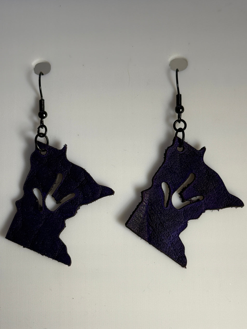 Leather Earrings with I LOVE YOU hand shape