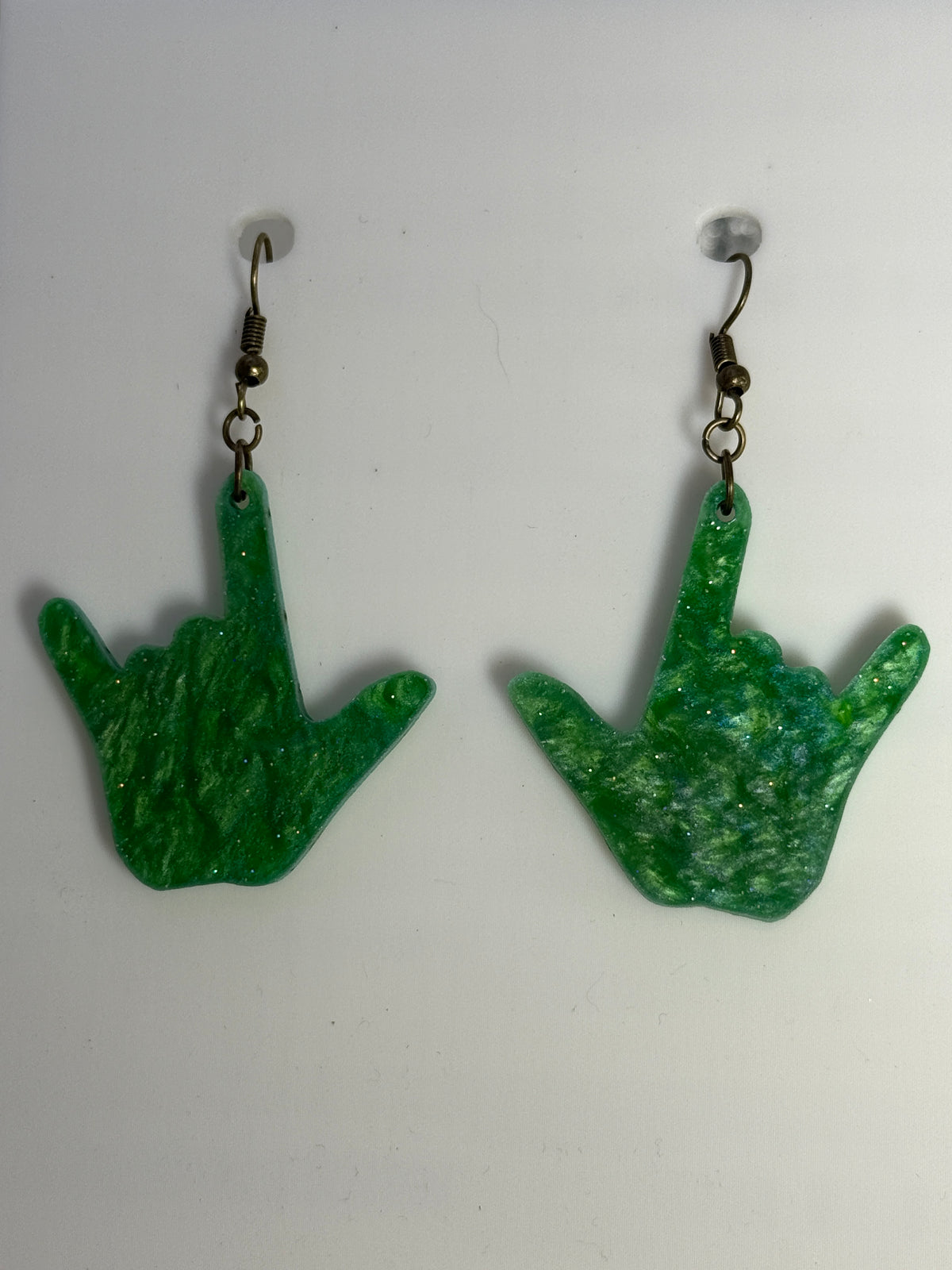 ASL I LOVE YOU hand shape Acrylic Earrings