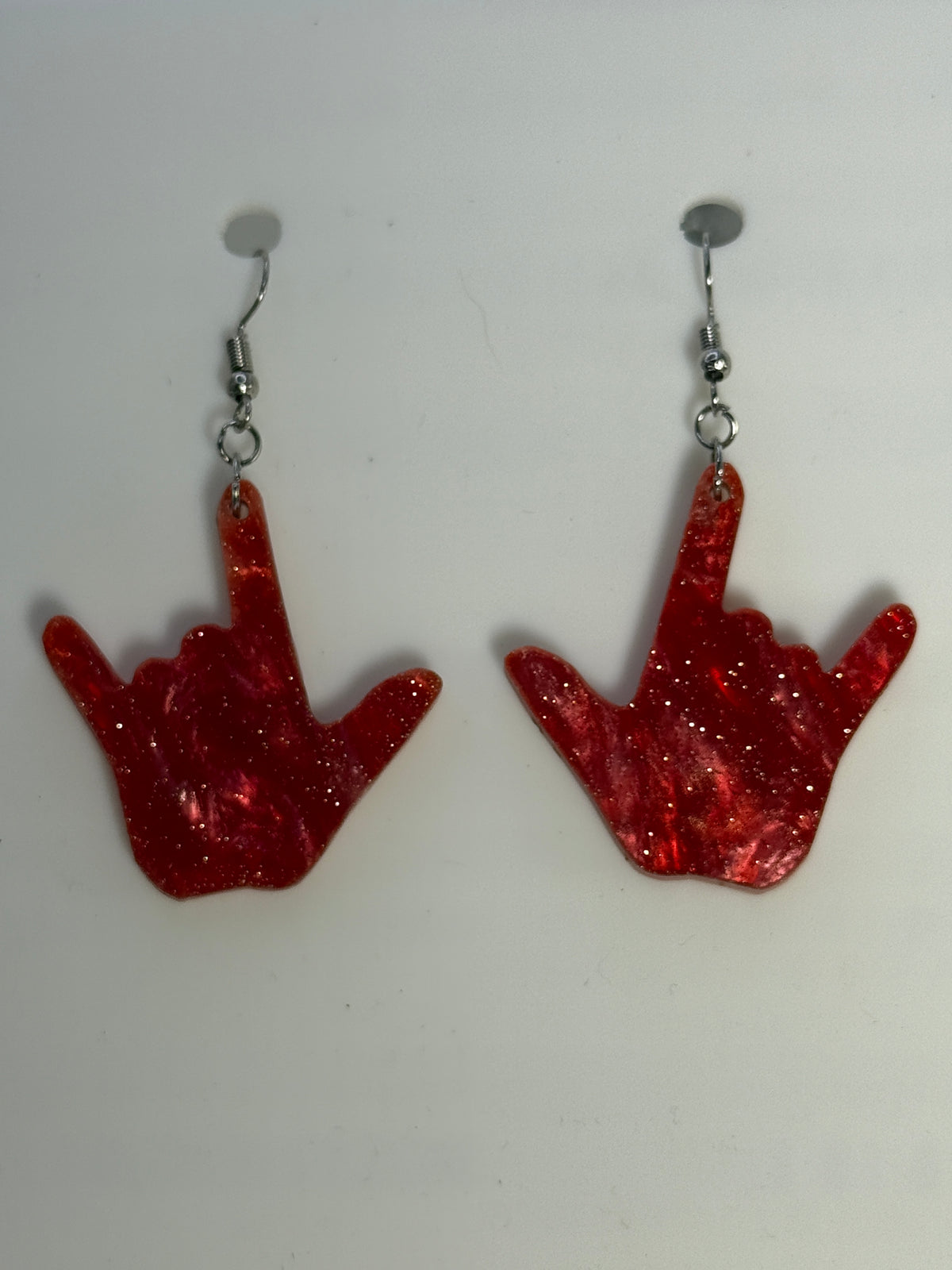 ASL I LOVE YOU hand shape Acrylic Earrings