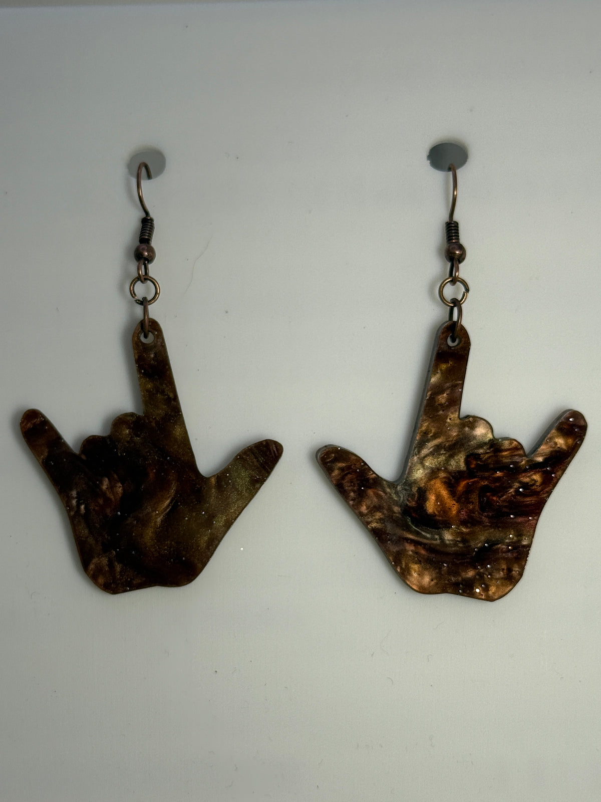 ASL I LOVE YOU hand shape Acrylic Earrings