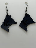 Leather Earrings with I LOVE YOU hand shape laser engraved