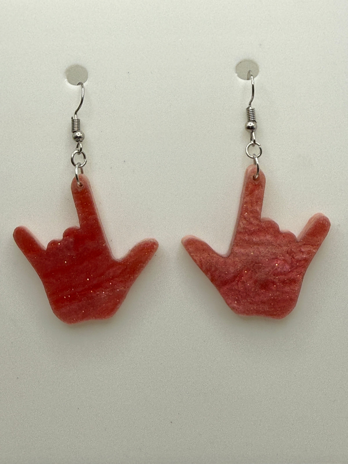 ASL I LOVE YOU hand shape Acrylic Earrings