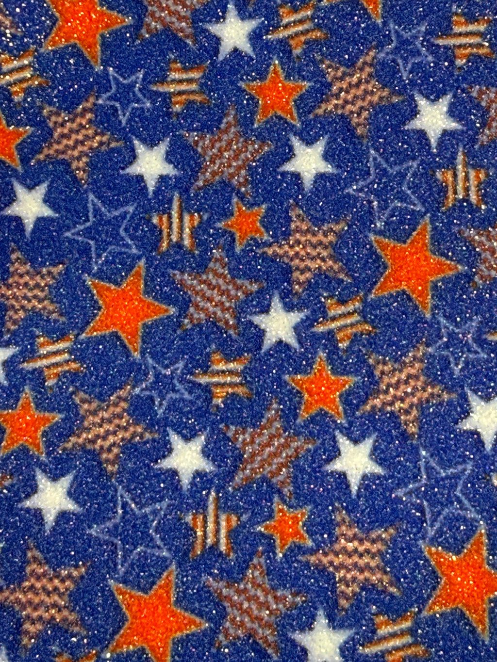 Glitter Stars of Red, White, and Blue with Dark Blue background on Solid Red, White, or Blue - Two Layer Earrings