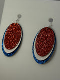 Red, White, and Blue Layered Earrings