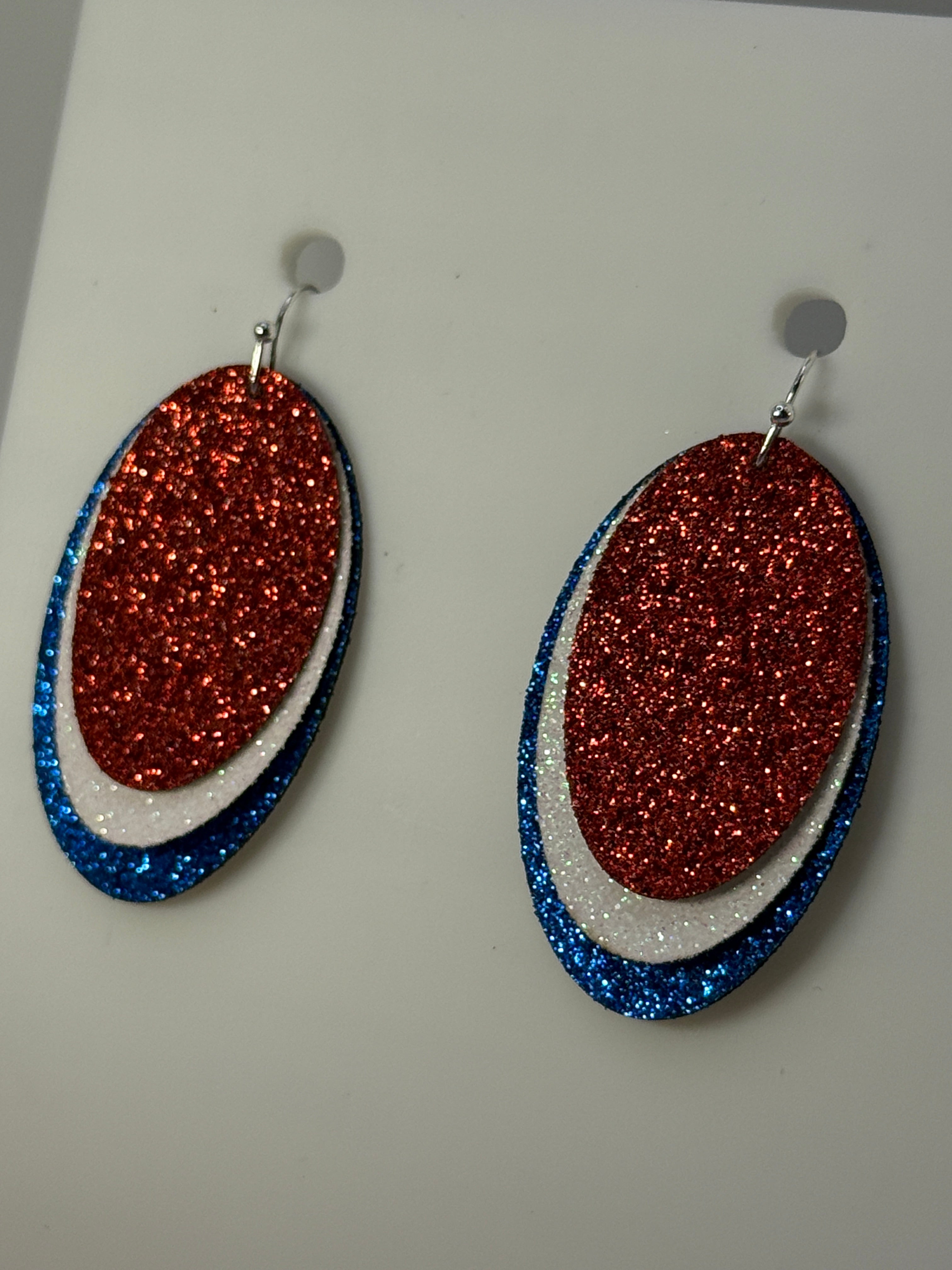 Red, White, and Blue Layered Earrings