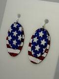 Stars and Stripes Chunky Glitter Two Layer Earrings