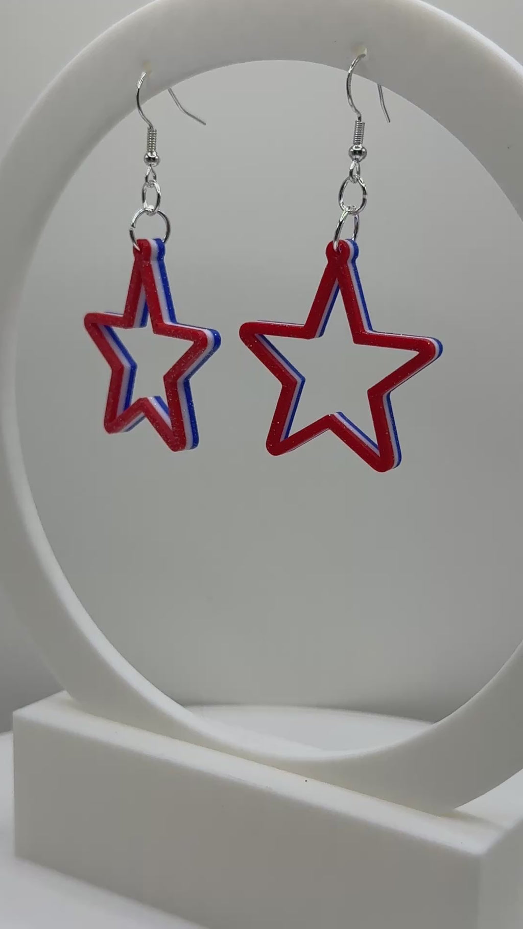 Red, White, Blue Star Earrings - CLICK TO SEE SIZE OPTIONS