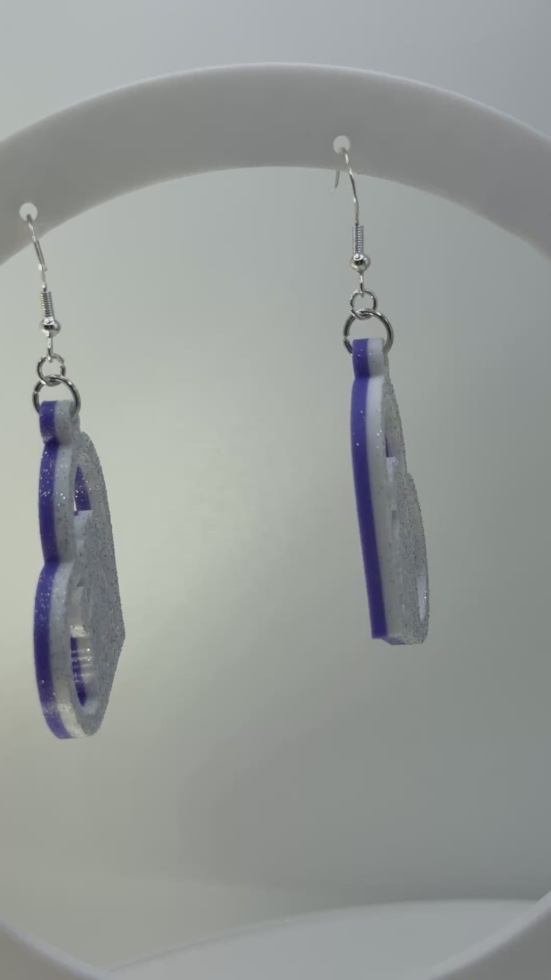 Heart with Toy Poodle Earrings - two tone BASIC COLORS