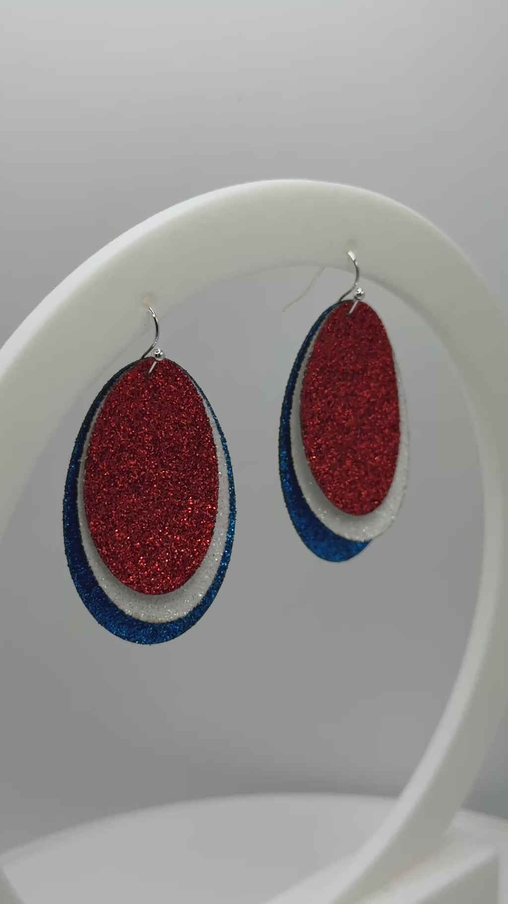 Red, White, and Blue Layered Earrings