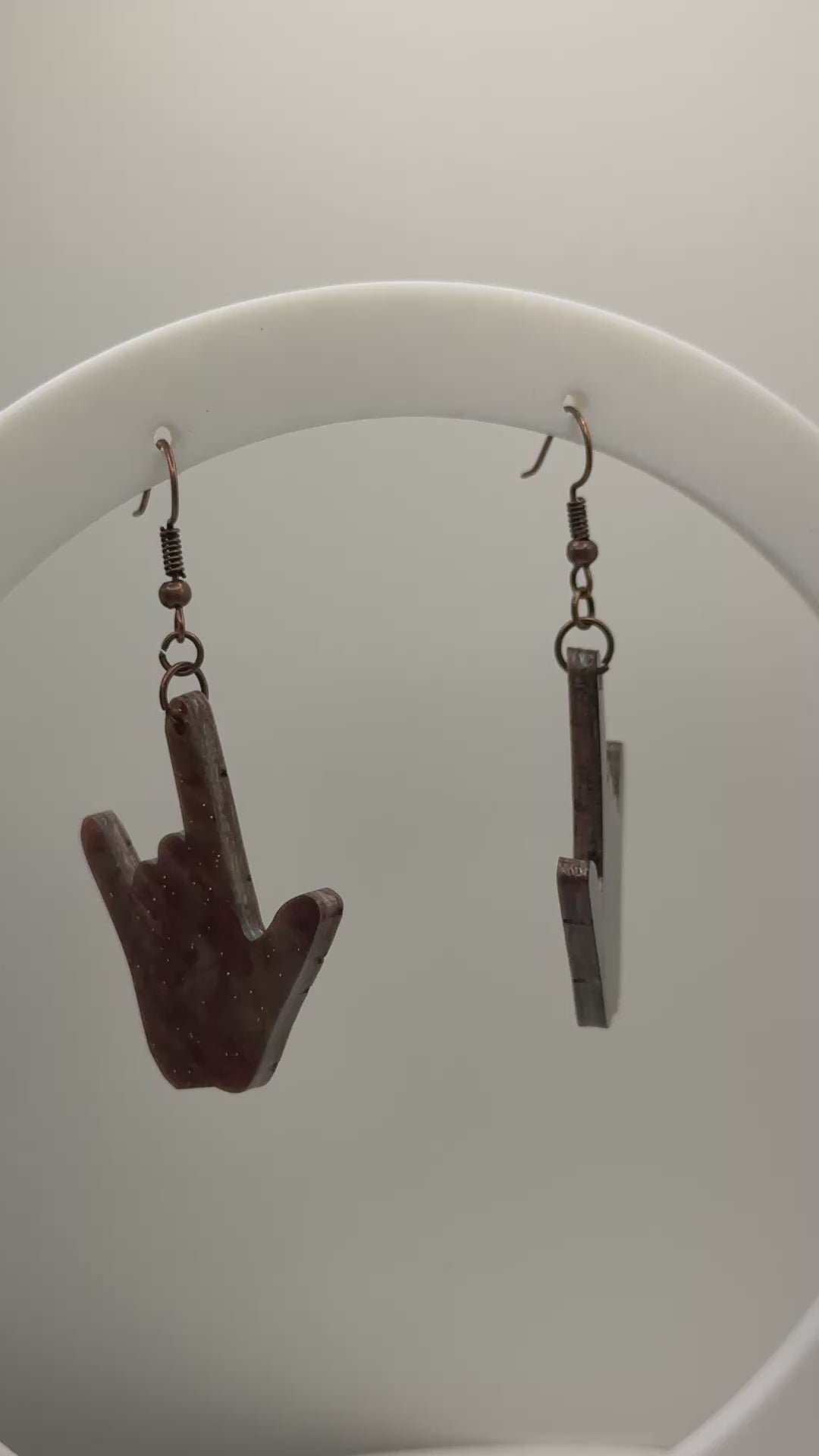 ASL I LOVE YOU hand shape Acrylic Earrings