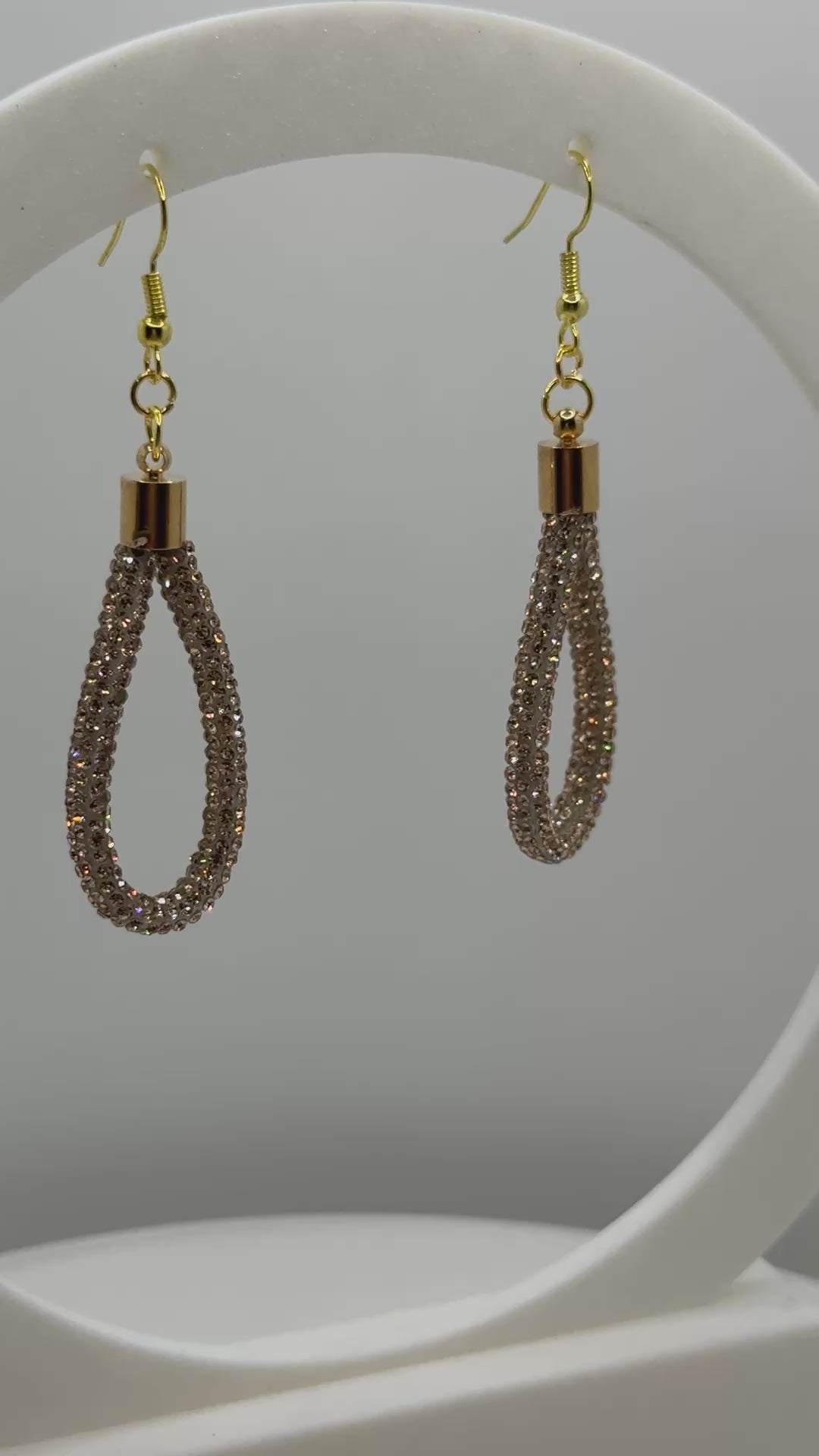 Rhinestone Shoe Lace Loop Earring