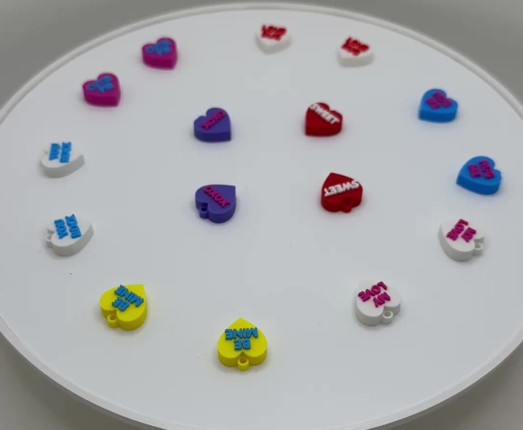 Heart Valentine Conversation Earrings - BASIC COLORS