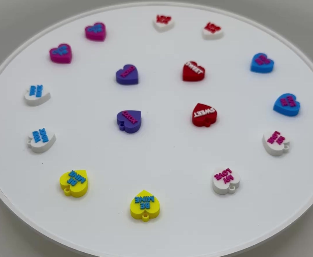 Heart Valentine Conversation Earrings - BASIC COLORS