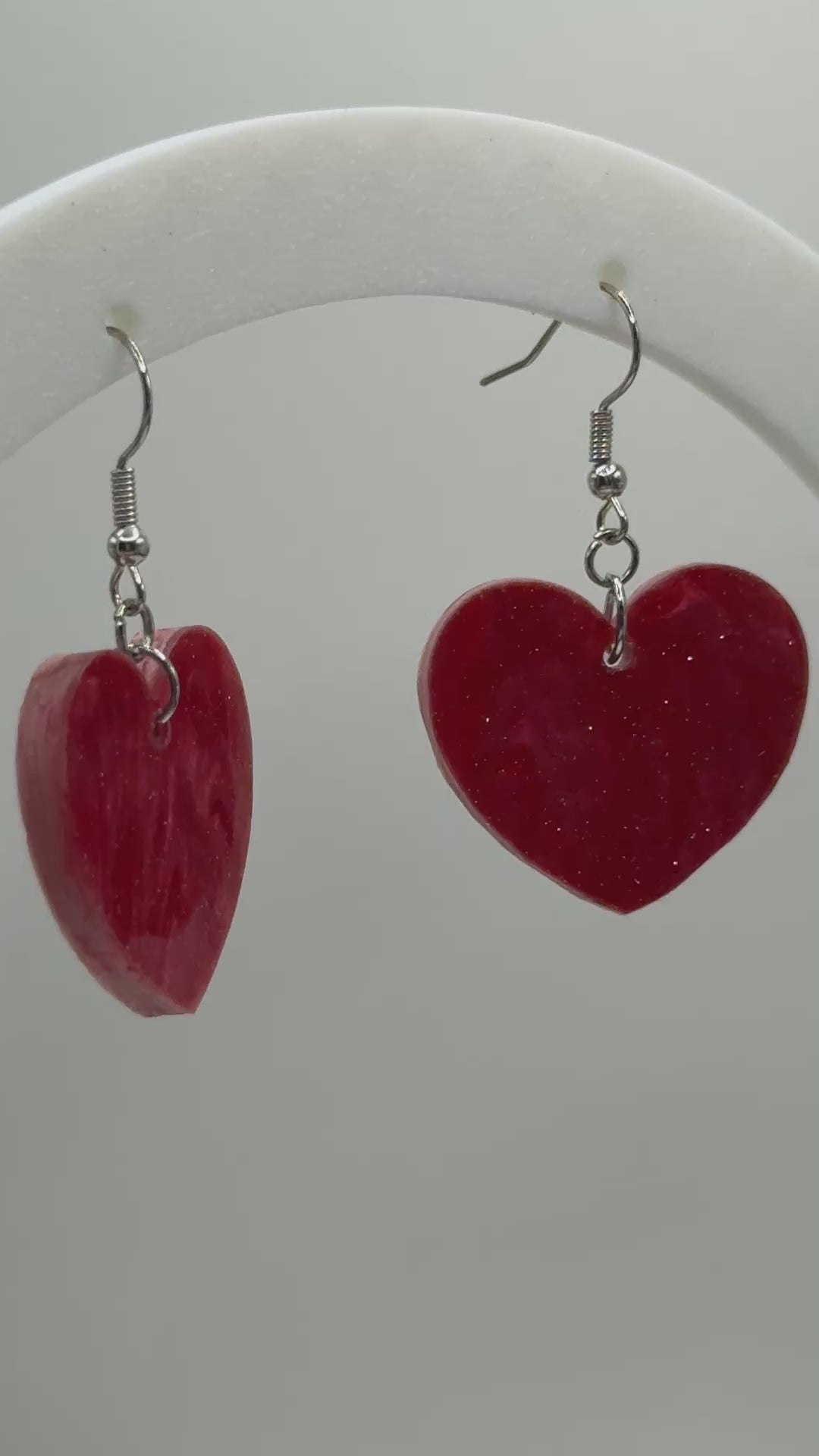Heart shaped acrylic earrings