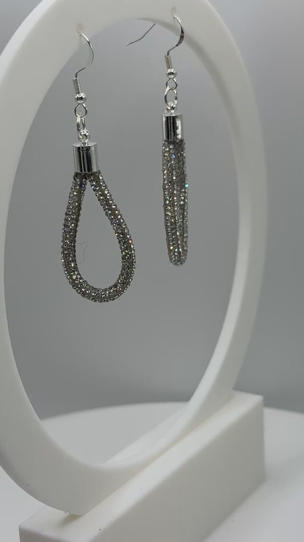Rhinestone Shoe Lace Loop Earring