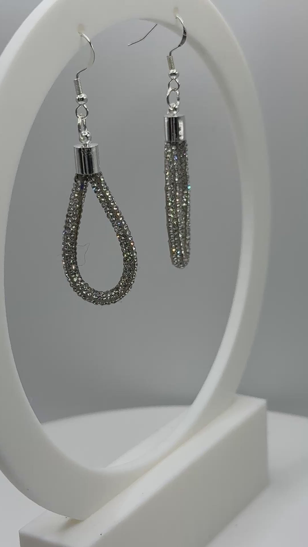 Rhinestone Shoe Lace Loop Earring