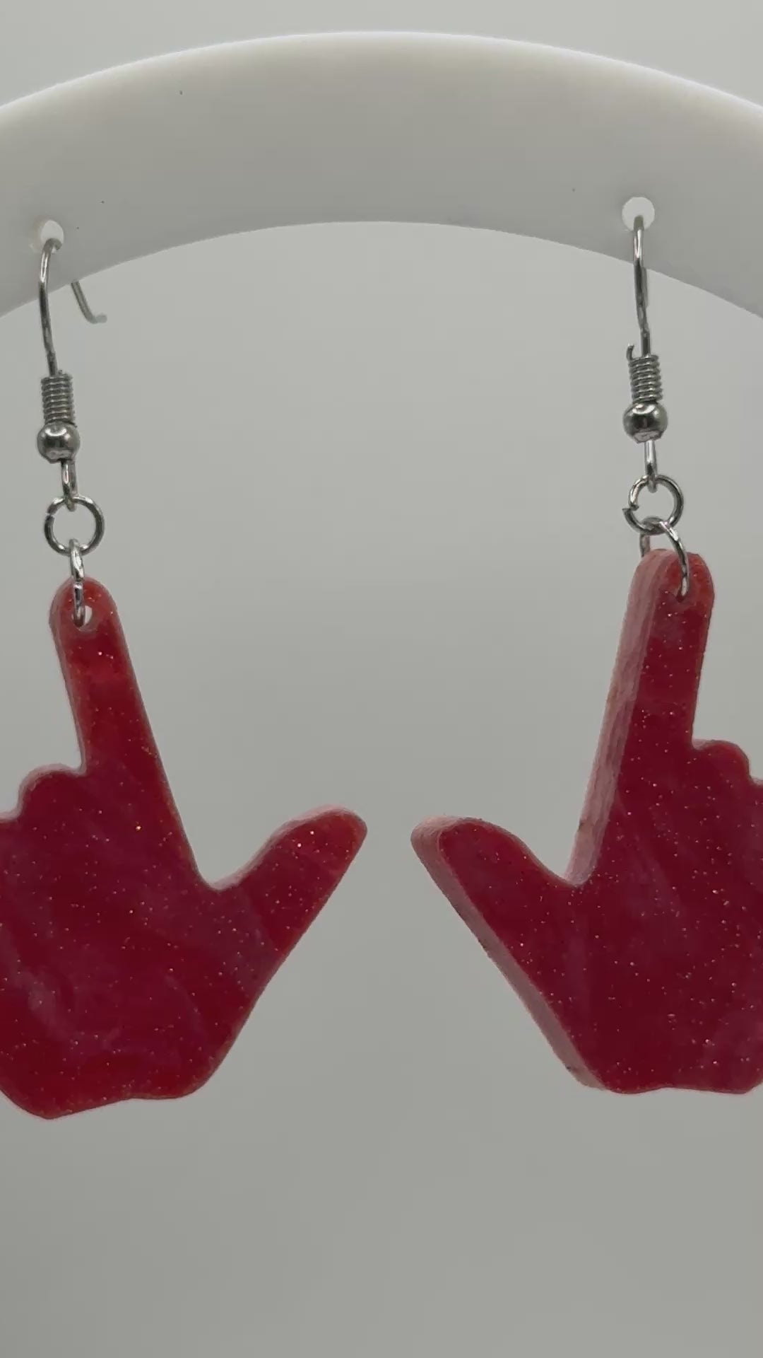 ASL I LOVE YOU hand shape Acrylic Earrings