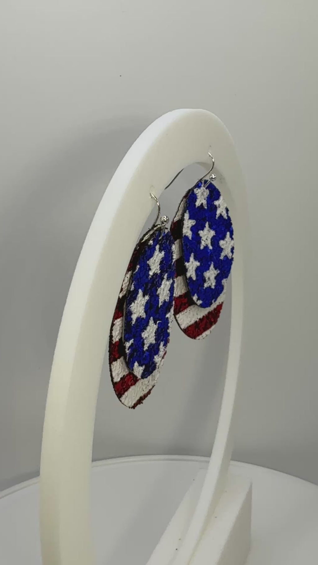 Stars and Stripes Chunky Glitter Two Layer Earrings